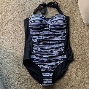 NWT Halter Black & White Bathing Suit